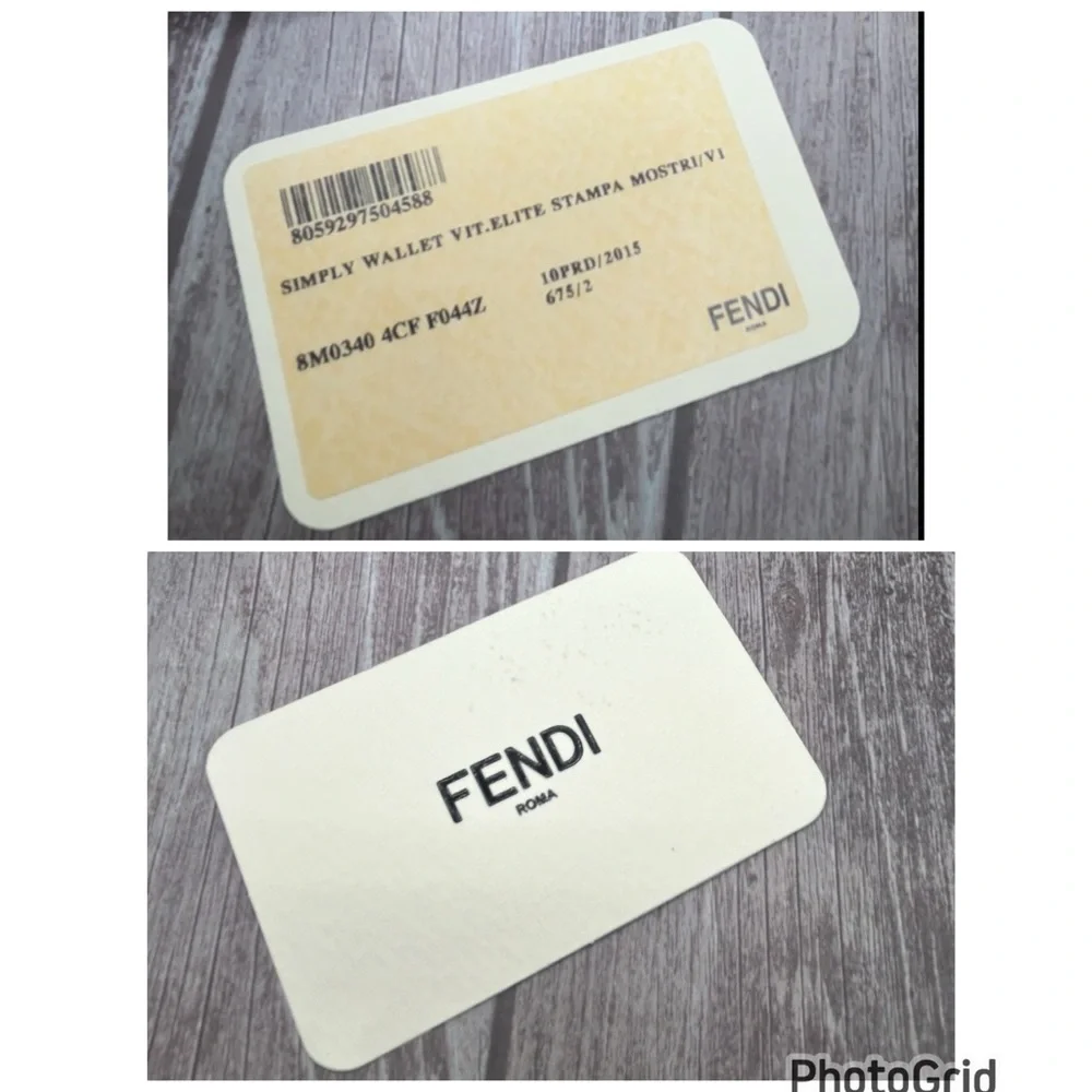 FENDI Monsters Vitello Elite Crystal Eye Continental Wallet